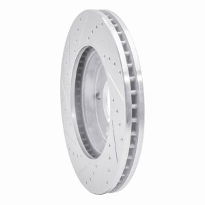 Buick Park Avenue Brake Rotor (1) - Front Right - R1 Concepts - Drilled & Slotted - Silver - 2005